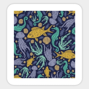 Aquatic Life Design Sticker